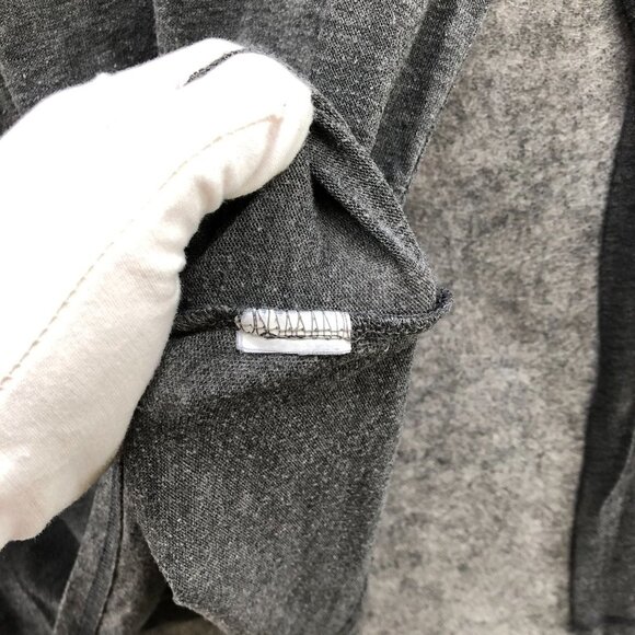 Zara Lightweight Sweater Womens S Gray Thin Knit Crewneck Elbow Patch Relaxed - Picture 10 of 12